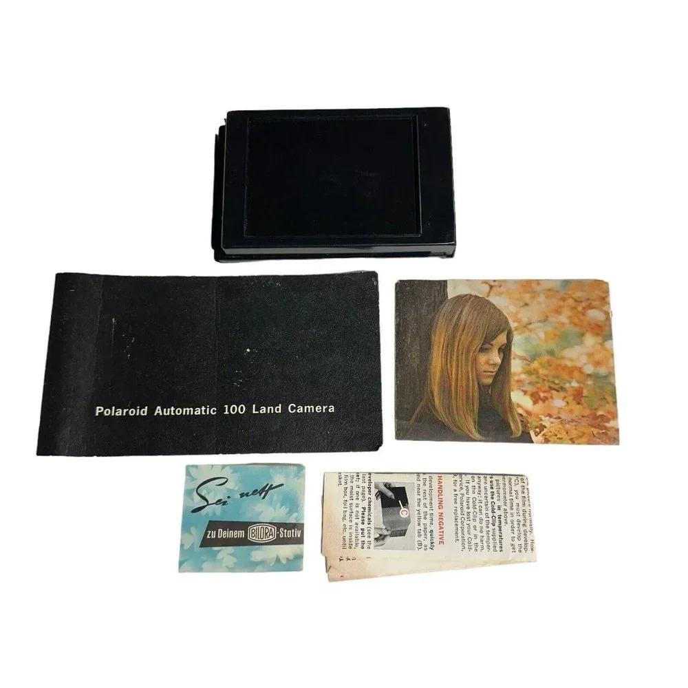 Polaroid Land Camera AUTOMATIC 100 Case Flash Manuals‎ Print Coater Untested Bag